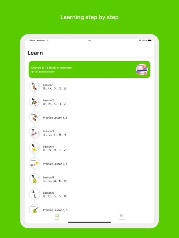Zrzuty ekranu MOJiKana: Learn Japanese iPad 