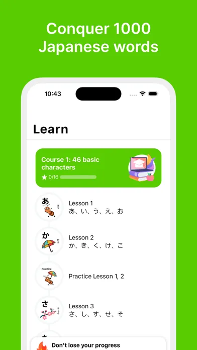 Zrzuty ekranu MOJiKana: Learn Japanese