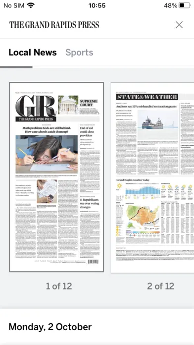 Grand Rapids Press スクリーンショット