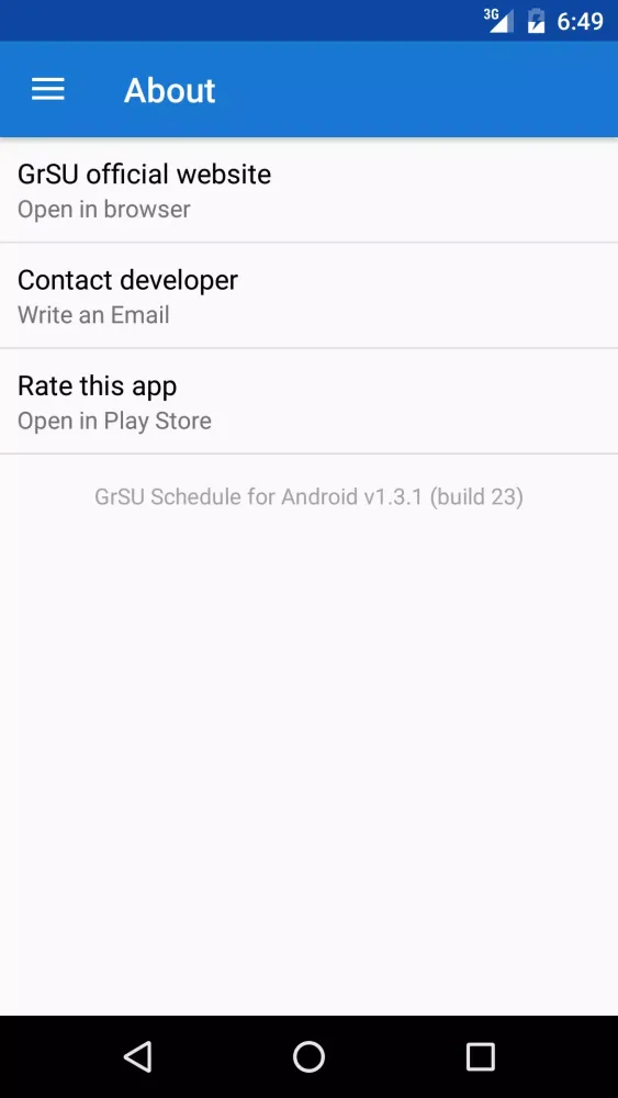 GrSU Schedule Screenshots
