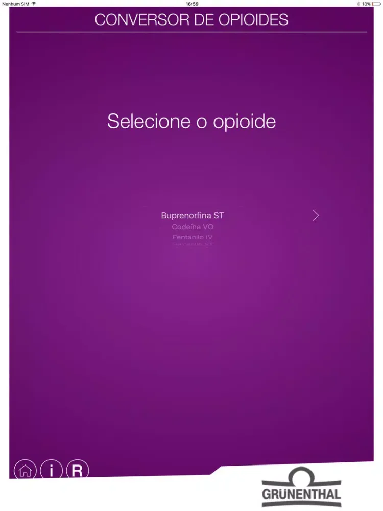 ภาพหน้าจอของ Conversor de Opioides Grünenthal iPad 