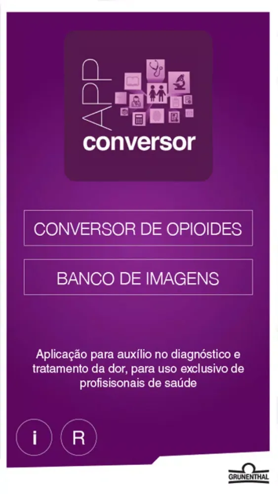 ภาพหน้าจอของ Conversor de Opioides Grünenthal
