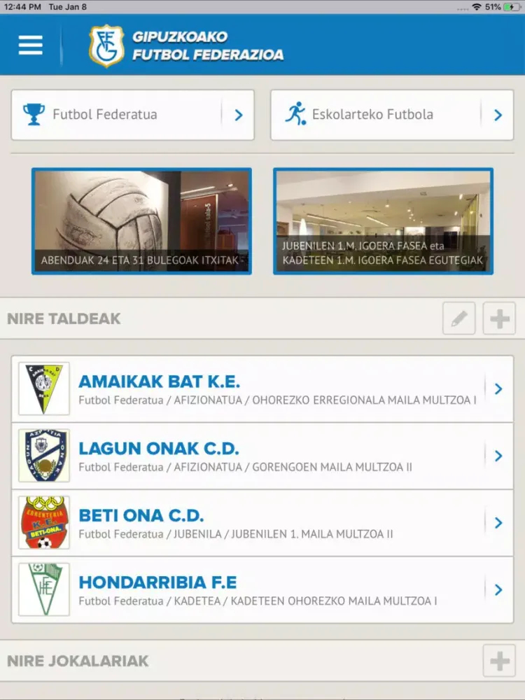 Gipuzkoako Futbol Federazioa iPad  سکرین شاٹس