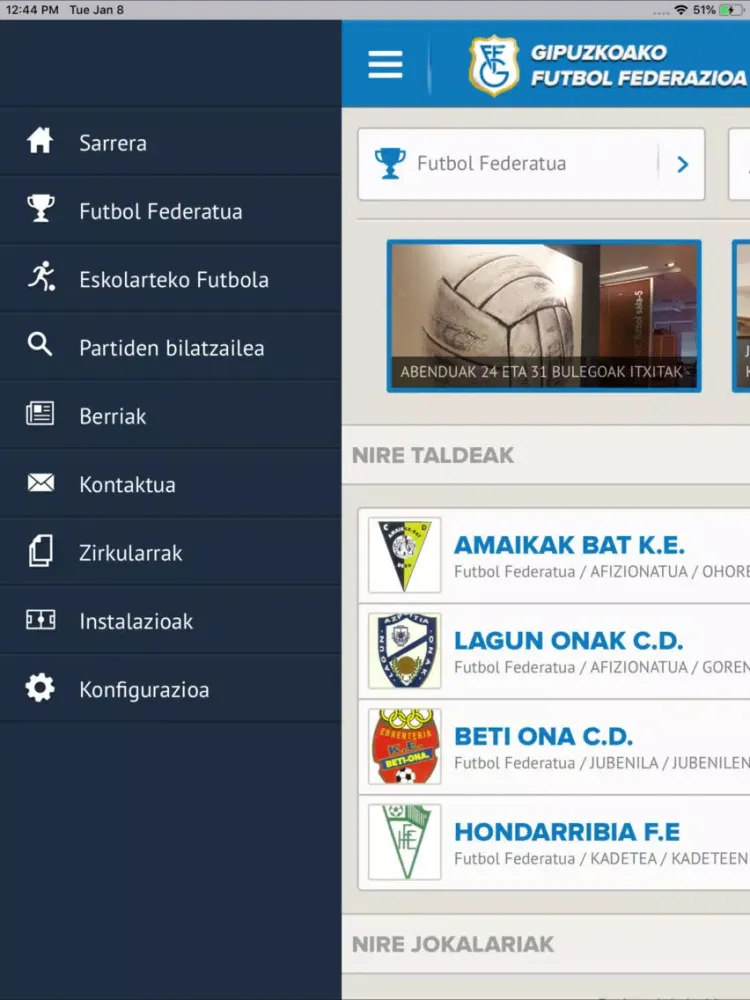 Gipuzkoako Futbol Federazioa iPad  سکرین شاٹس