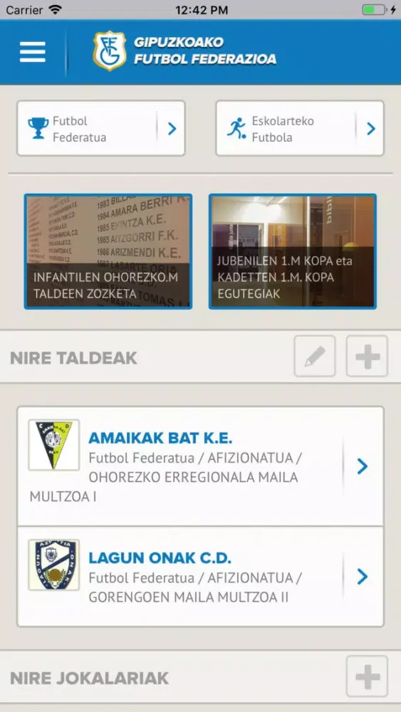 Gipuzkoako Futbol Federazioa سکرین شاٹس
