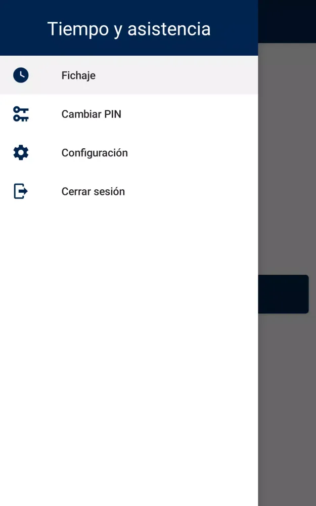 Tangkapan skrin Tiempo y Asistencia