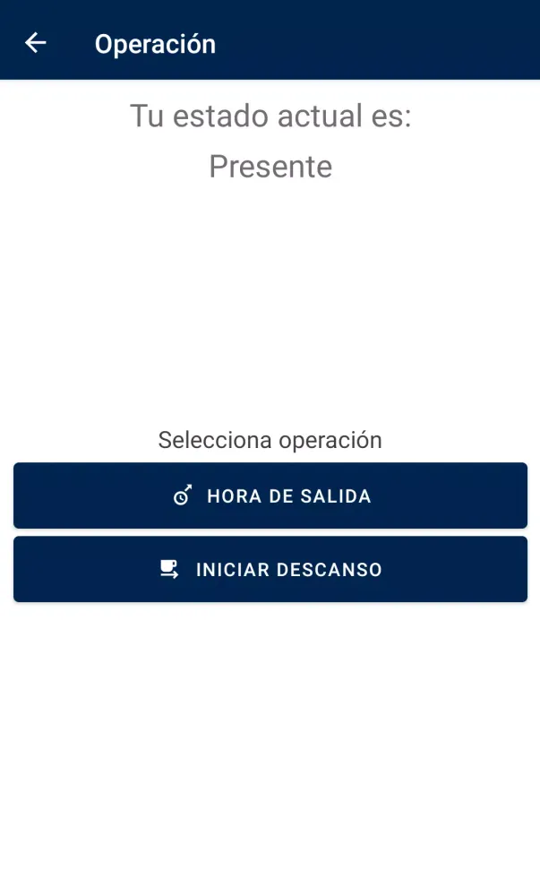 Tangkapan skrin Tiempo y Asistencia