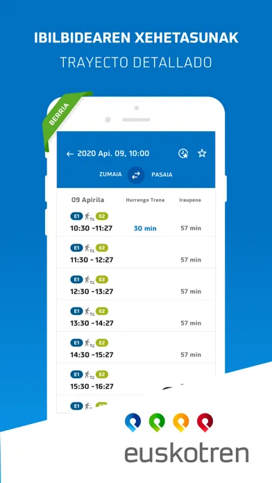 Capturas de pantalla de Euskotren