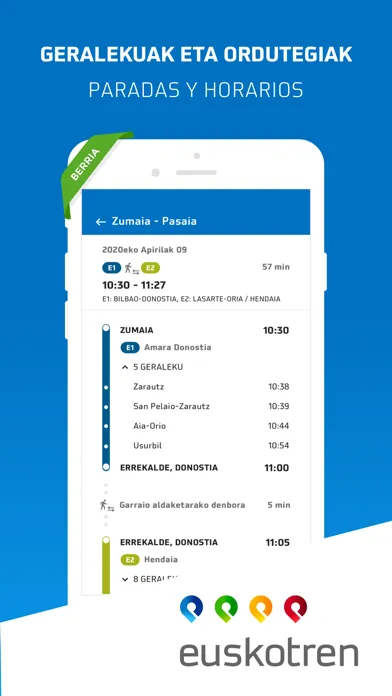 Capturas de pantalla de Euskotren