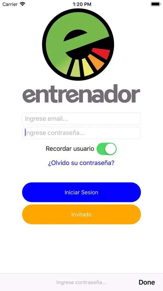 App Entrenador Screenshots