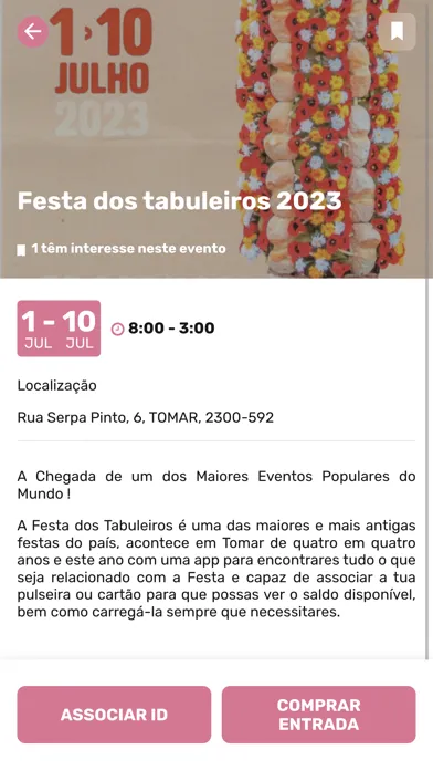 Capturas de tela do Festa dos Tabuleiros de Tomar