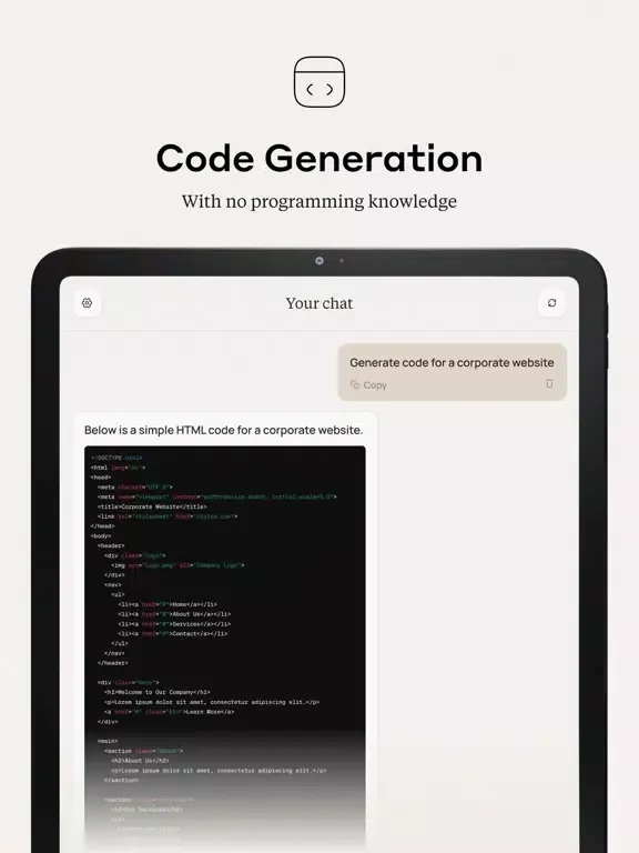 Chat AI with Claude - Chatbot iPad  스크린샷
