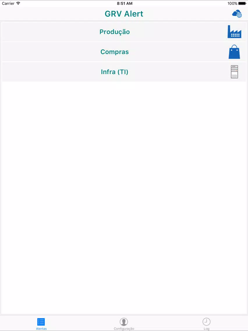 Ảnh chụp màn hình của GRV Alert iPad 