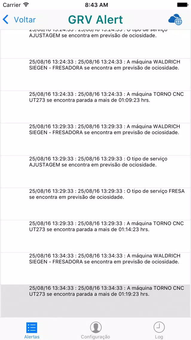 Ảnh chụp màn hình của GRV Alert