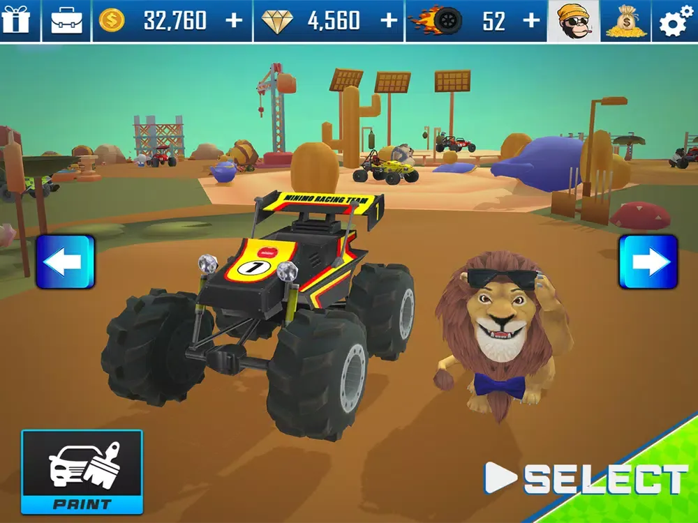 Tangkapan layar Xtreme Animal Racing Game iPad 