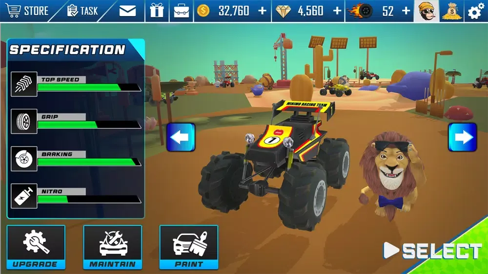 Tangkapan layar Xtreme Animal Racing Game