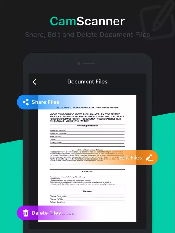 Cam Scanner - Scan to PDF iPad  Screenshots