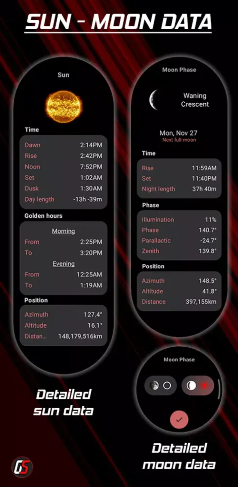 Wear OS Toolset Complications Screenshots