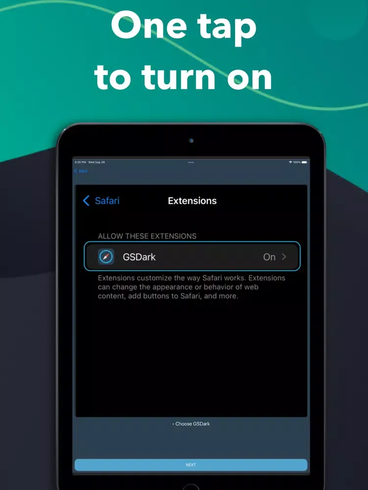 GS Dark - Dark mode for Safari iPad  Screenshots