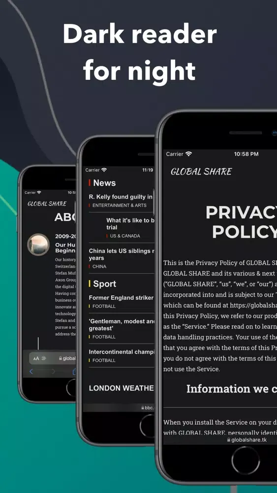 GS Dark - Dark mode for Safari Screenshots