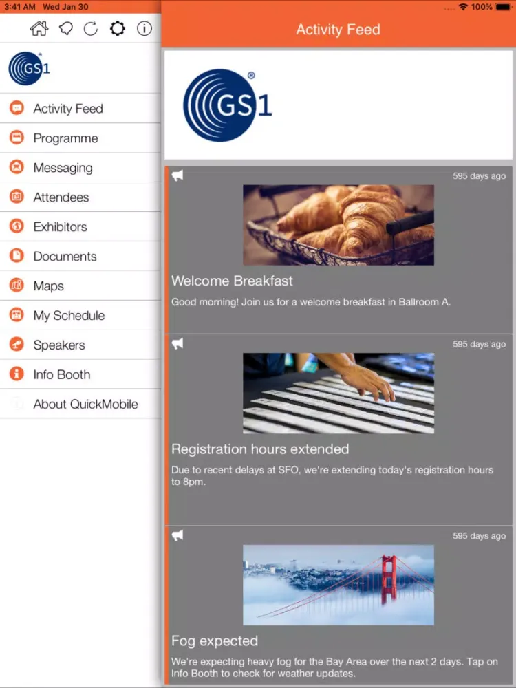Screenshot di GS1 Global Events iPad 
