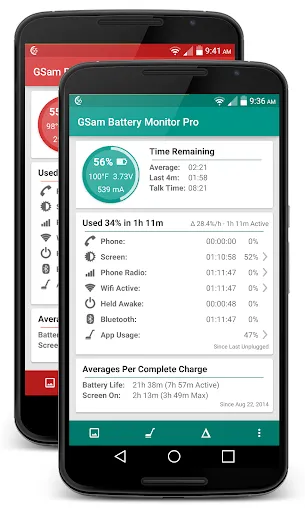 Tangkapan skrin GSam Battery Monitor Pro