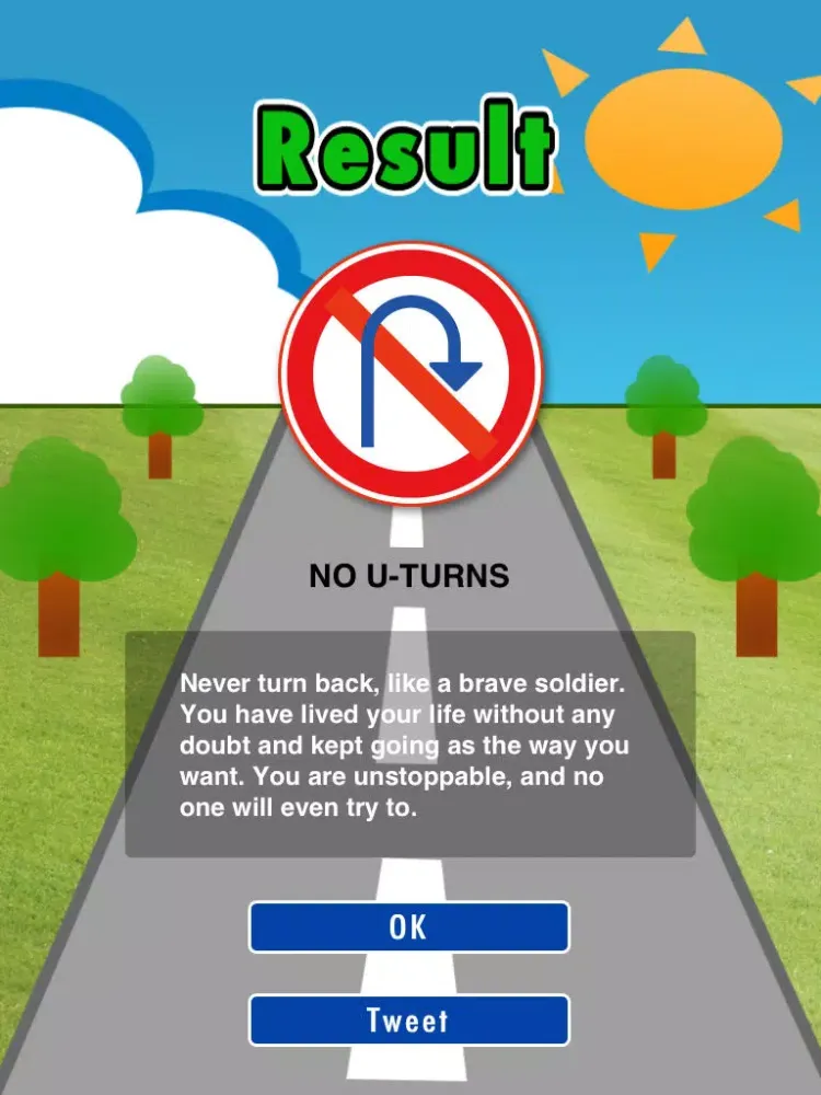 Road Sign Personality Test iPad  Screenshots