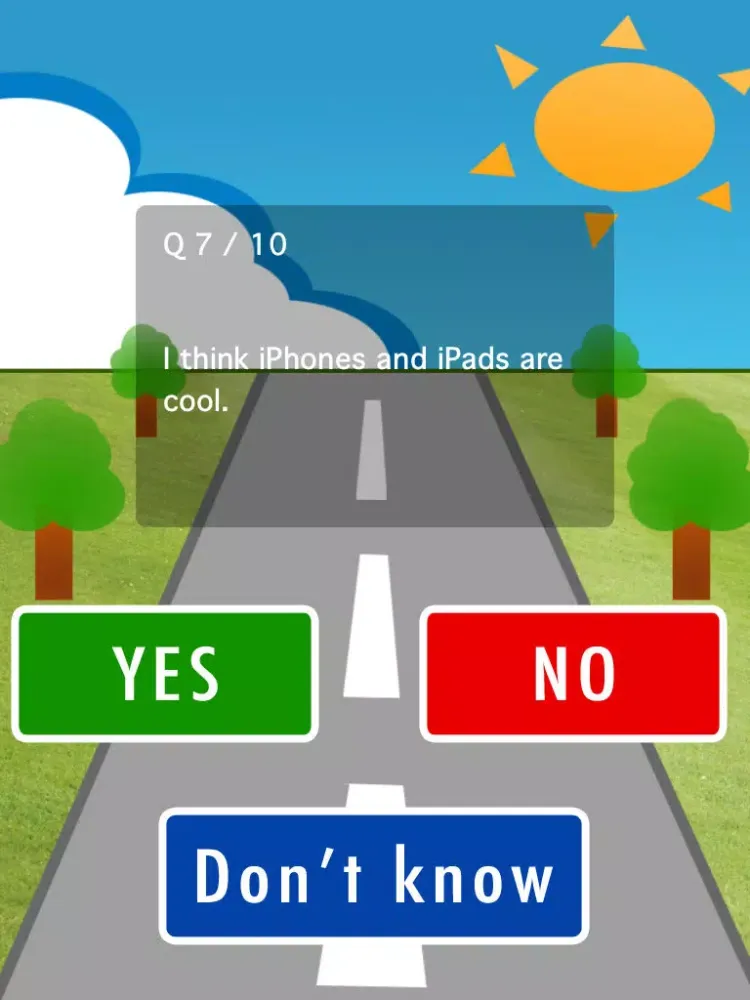 Road Sign Personality Test iPad  Screenshots