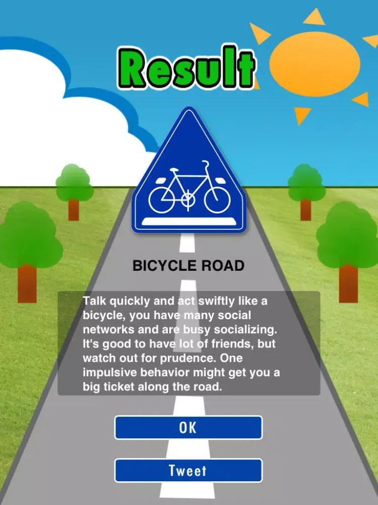 Road Sign Personality Test iPad  Screenshots