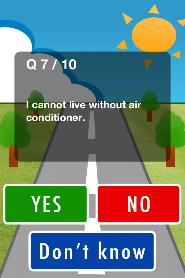 Road Sign Personality Test Screenshots