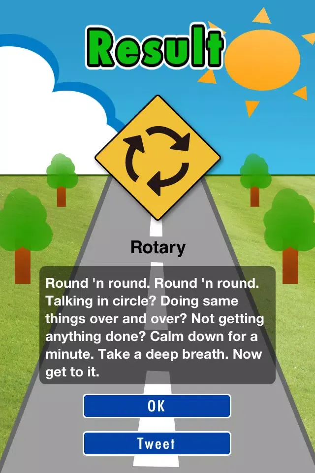 Road Sign Personality Test Screenshots