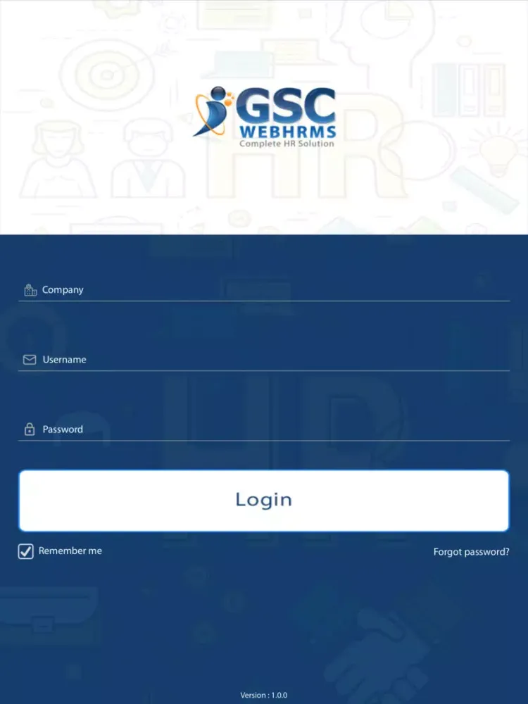 Ảnh chụp màn hình của GSC WebHrms iPad 