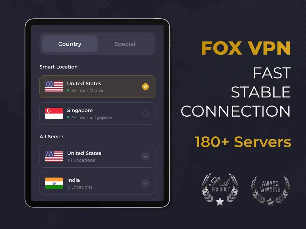 Capturas de tela do Fox VPN - Fast & Secure Proxy iPad 