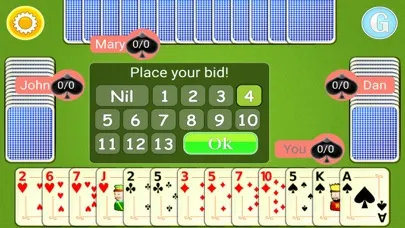 Ảnh chụp màn hình của Spades Mobile