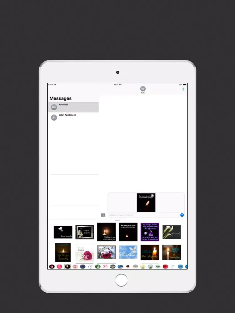 Скриншоты Animated Condolence Stickers iPad 