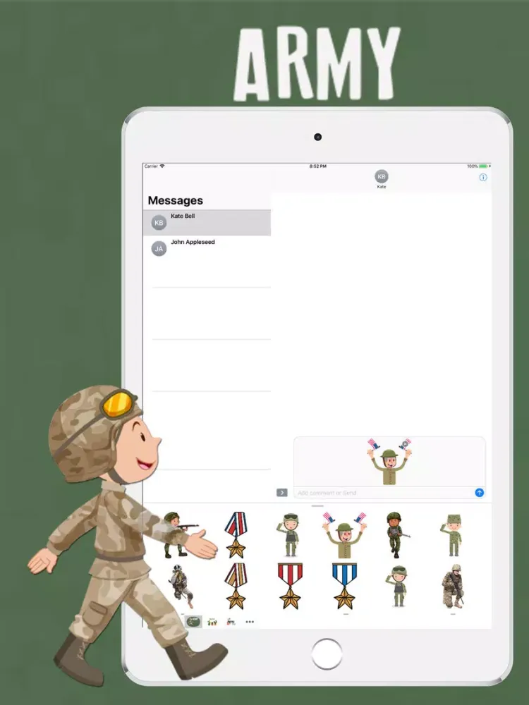 Army Pack Stickers iPad  Screenshots