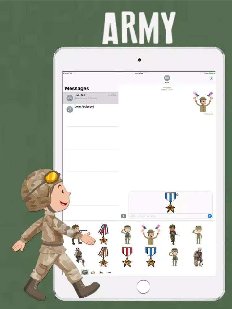 Army Pack Stickers iPad  Screenshots