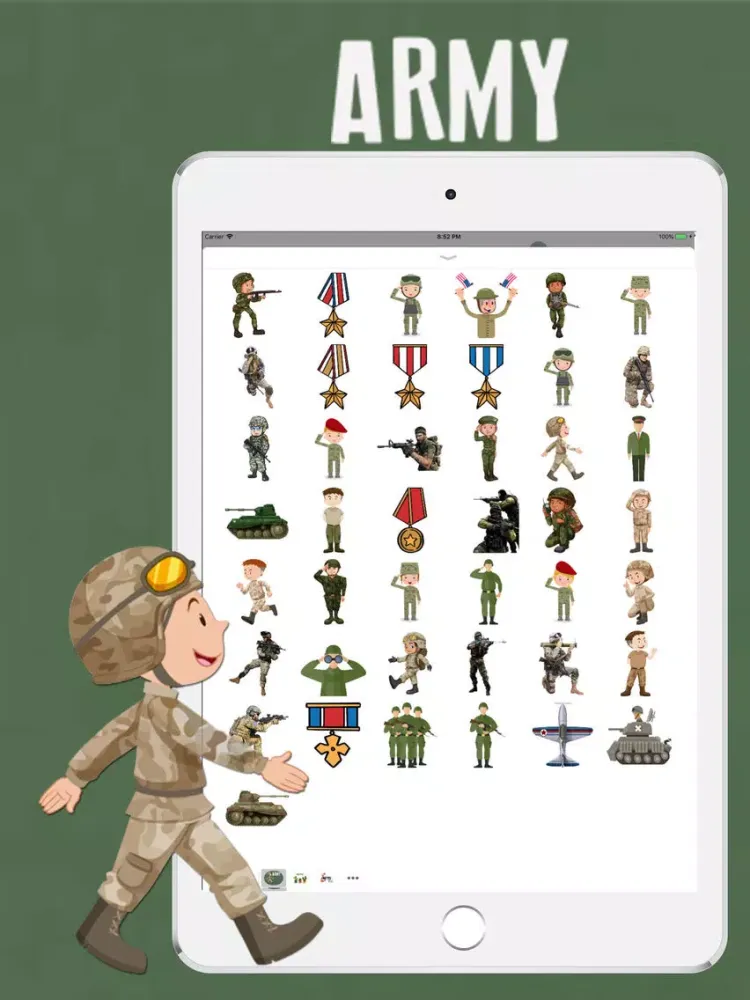 Army Pack Stickers iPad  Screenshots