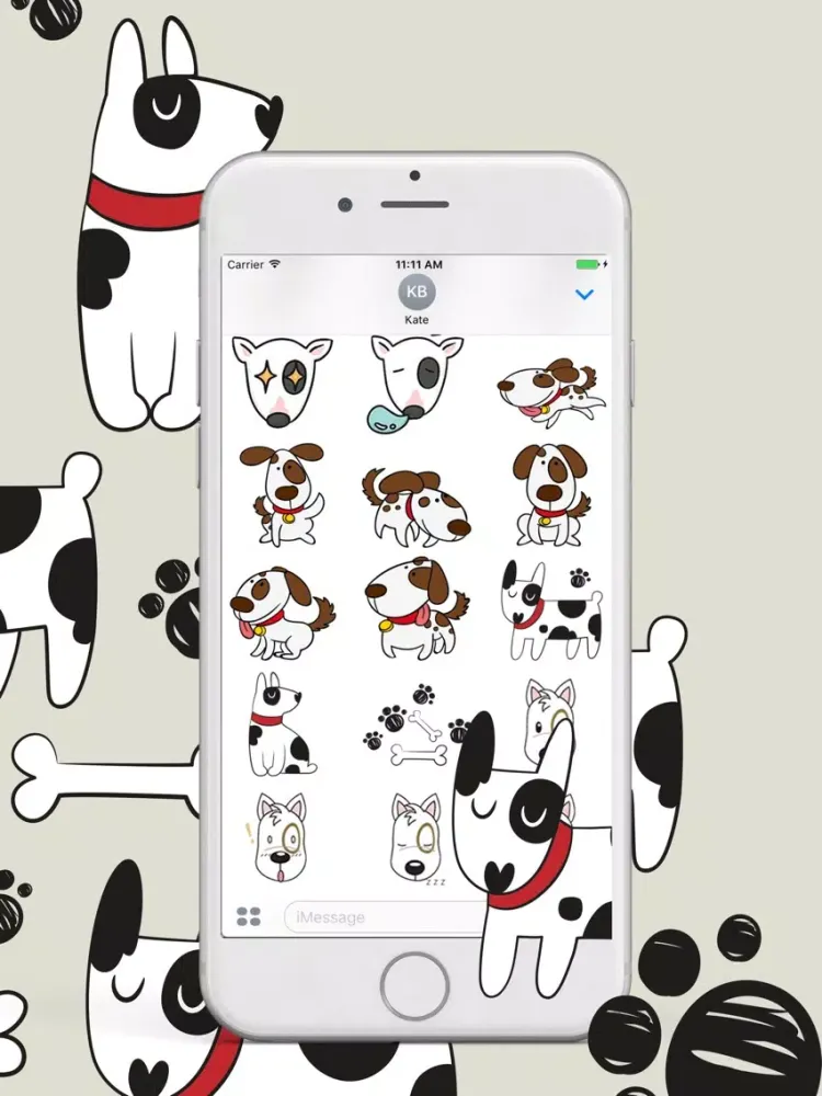 Bull Terrier Puppies Stickers iPad  スクリーンショット