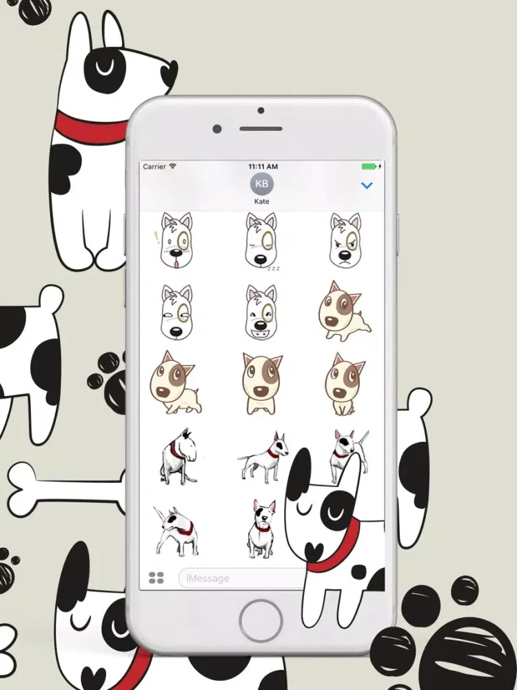 Bull Terrier Puppies Stickers iPad  スクリーンショット