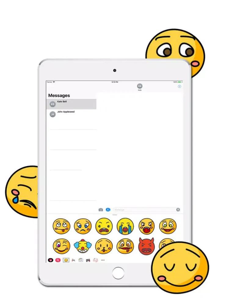 Tangkapan skrin Hand Drawn Cute Emoji Sticker iPad 