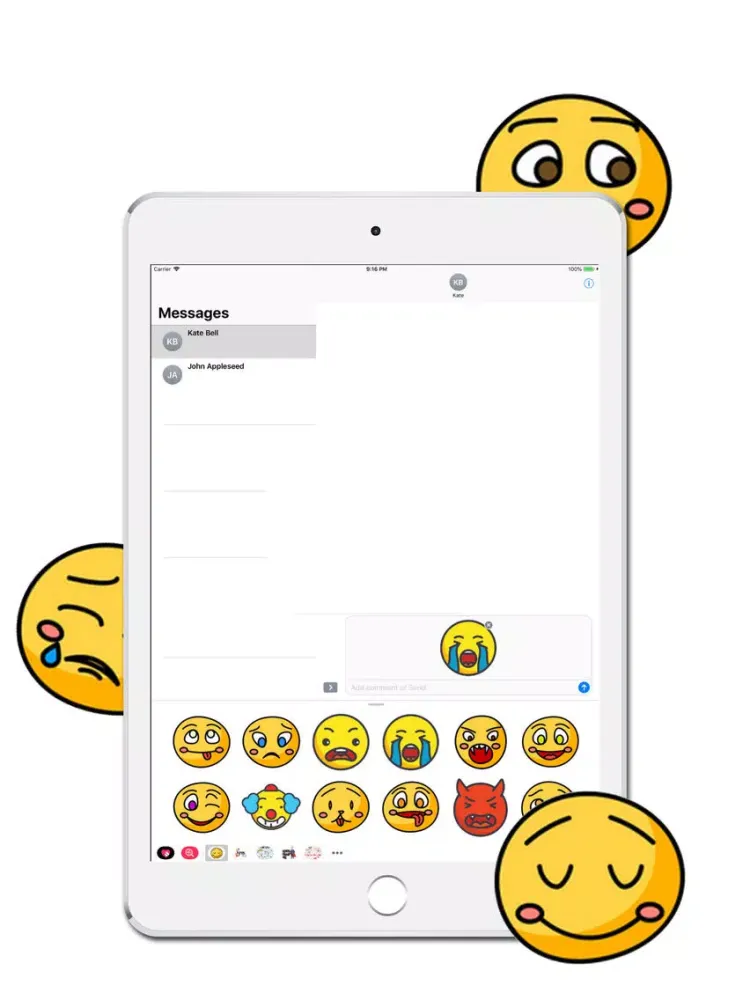 Tangkapan skrin Hand Drawn Cute Emoji Sticker iPad 