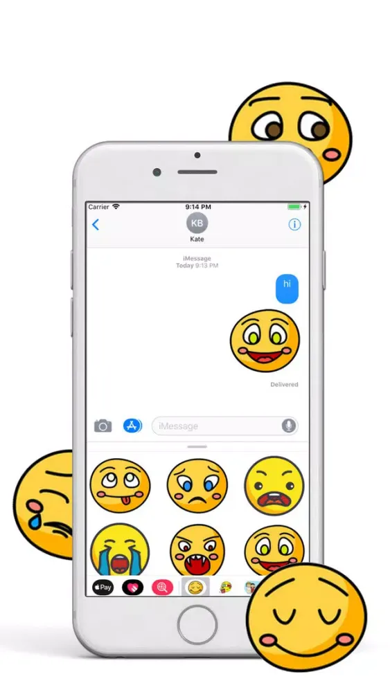Tangkapan skrin Hand Drawn Cute Emoji Sticker