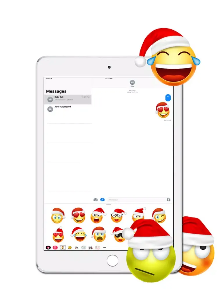 Santa Claus Cute Emoji Pack iPad  Screenshots