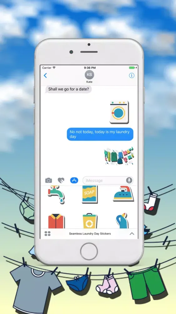 Seamless Laundry Day Stickers Screenshots