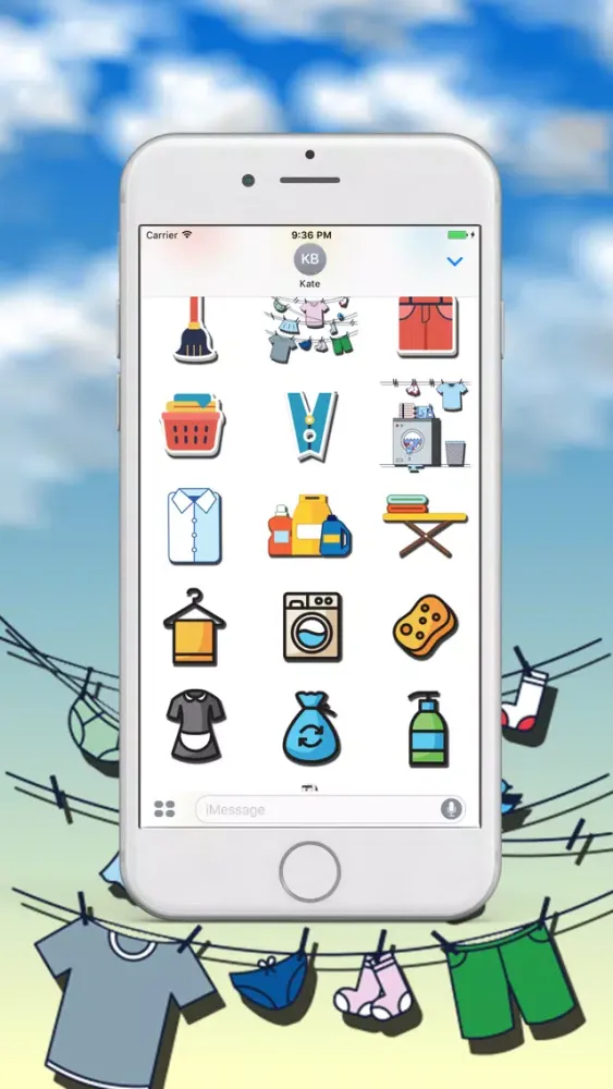 Seamless Laundry Day Stickers Screenshots