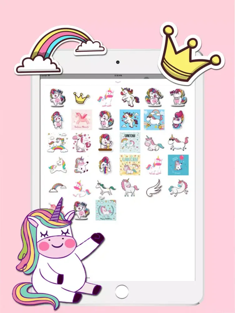 تصاویر Unicorn World Stickers iPad 