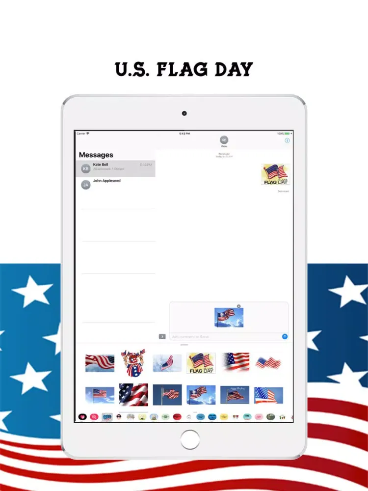 U.S. Flag Day Stickers iPad  Ekran Görüntüleri