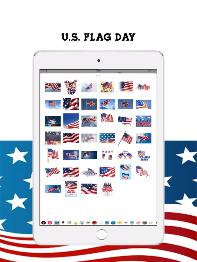 U.S. Flag Day Stickers iPad  Ekran Görüntüleri