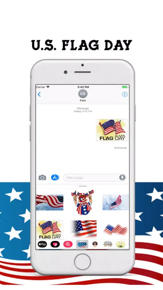 U.S. Flag Day Stickers Ekran Görüntüleri